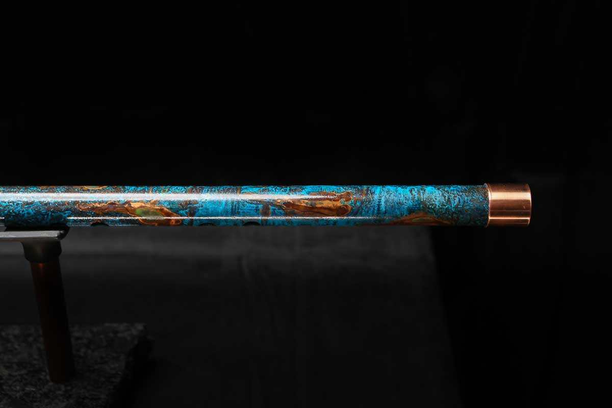 Low C Copper Flute #0150 in Copper Ocean Jade