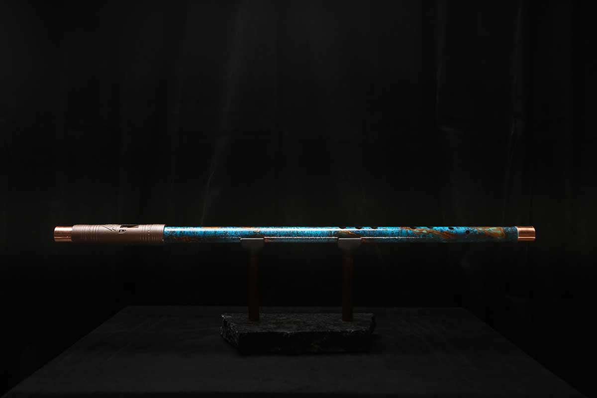 Low C Copper Flute #0151 in Copper Ocean Jade