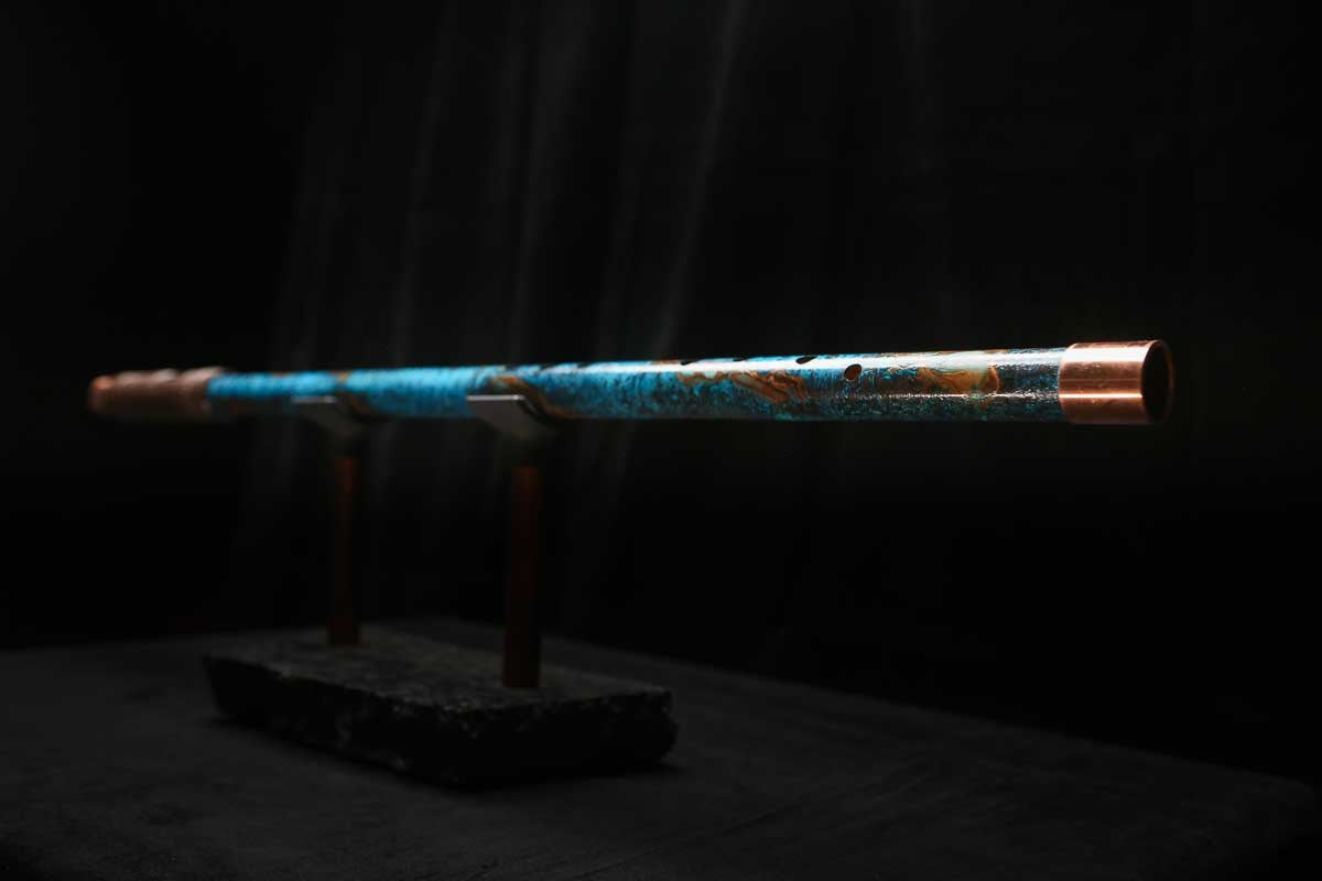 Low C Copper Flute #0151 in Copper Ocean Jade