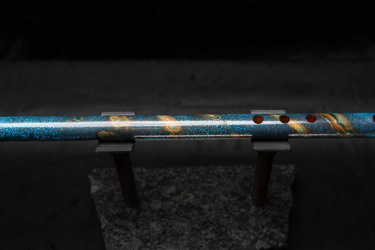 Low C Copper Flute #0152 in Copper Ocean Jade Spiral