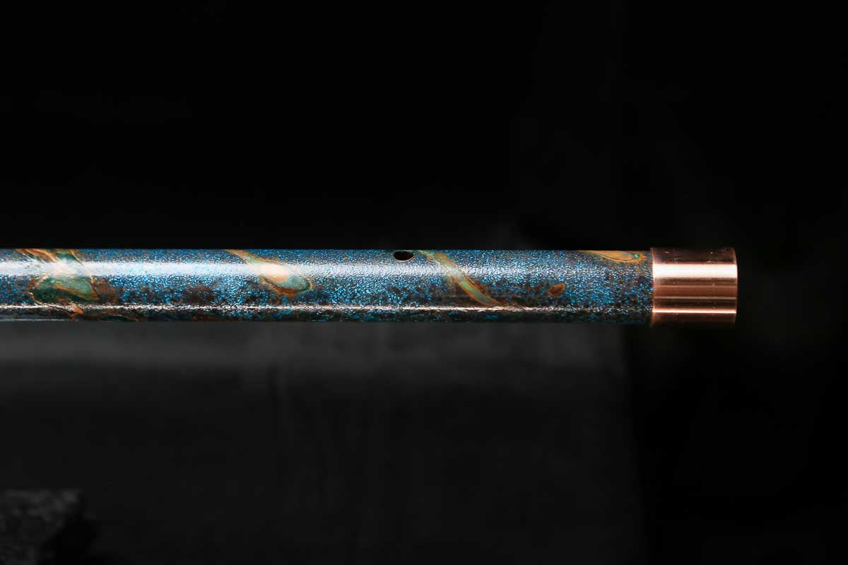 Low C Copper Flute #0152 in Copper Ocean Jade Spiral