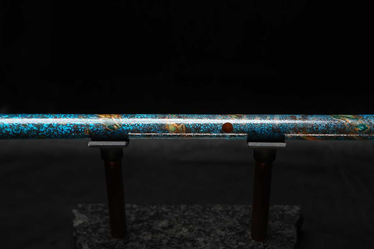 Low C Copper Flute #0152 in Copper Ocean Jade Spiral