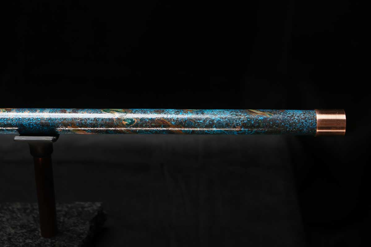 Low C Copper Flute #0152 in Copper Ocean Jade Spiral
