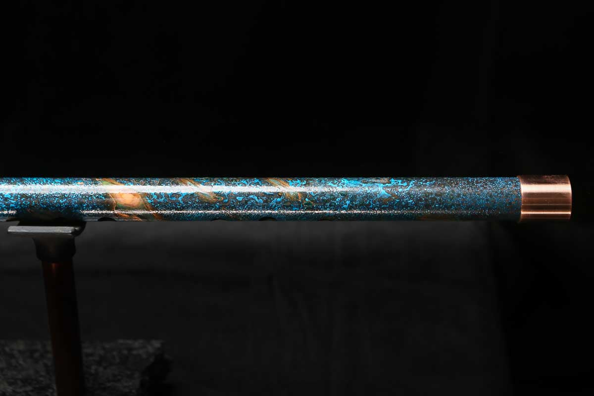 Low C Copper Flute #0152 in Copper Ocean Jade Spiral