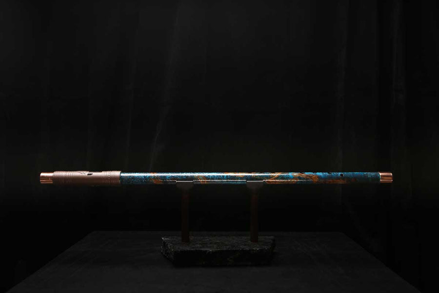 Low C Copper Flute #0153 in Copper Ocean Jade