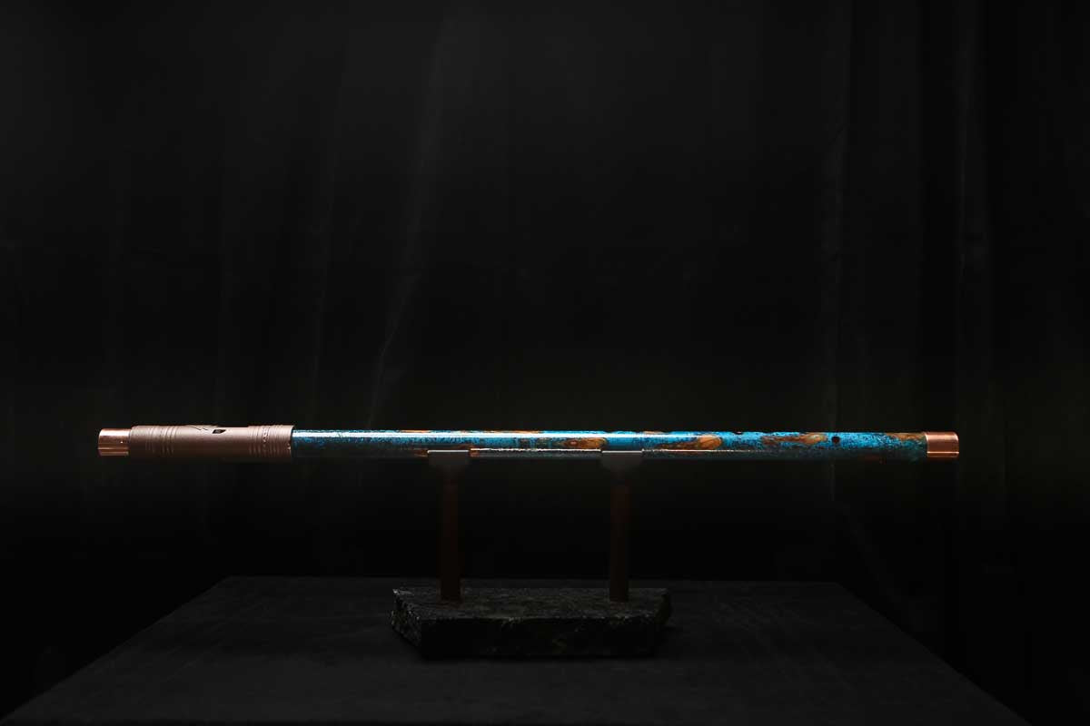 Low C Copper Flute #0154 in Copper Ocean Jade