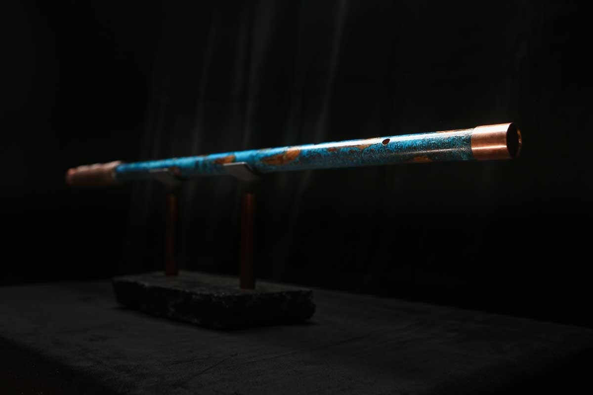 Low C Copper Flute #0154 in Copper Ocean Jade