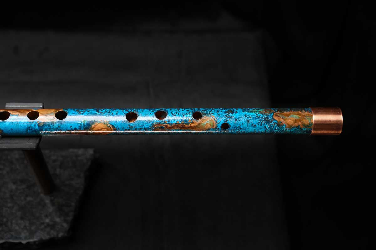 Low C Copper Flute #0154 in Copper Ocean Jade