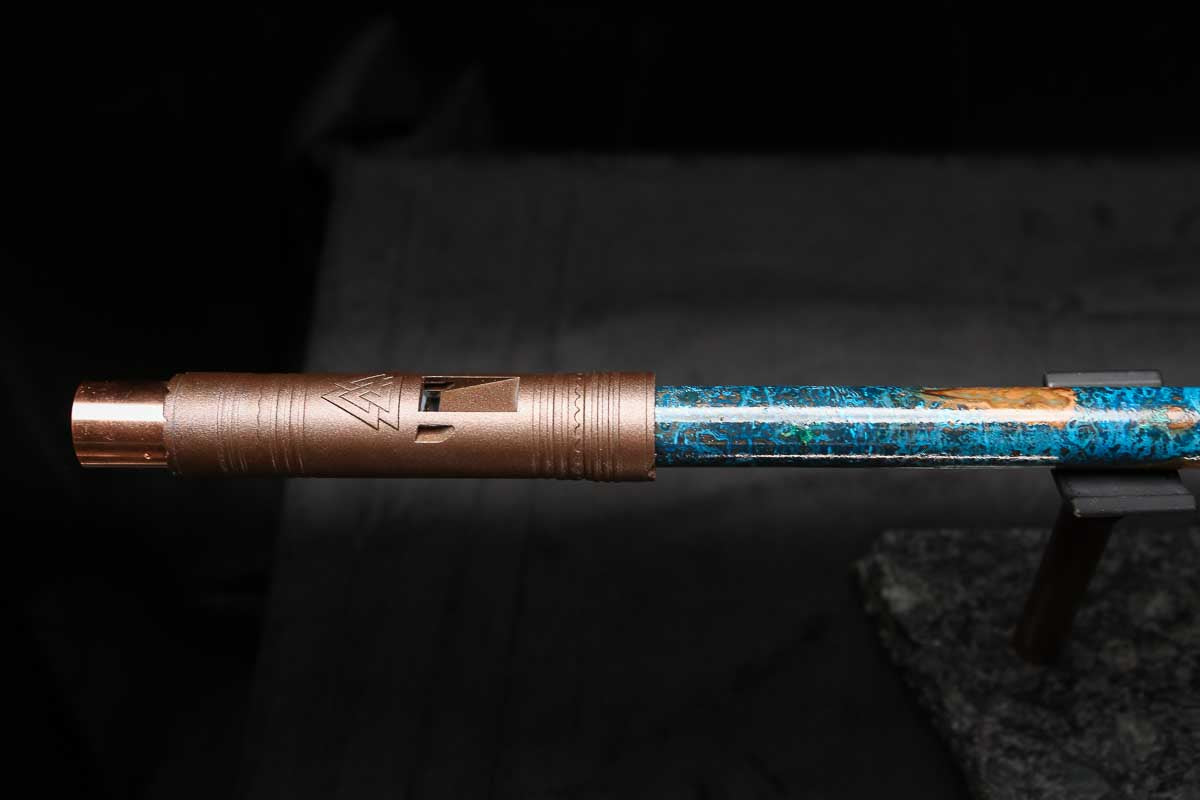 Low C Copper Flute #0154 in Copper Ocean Jade