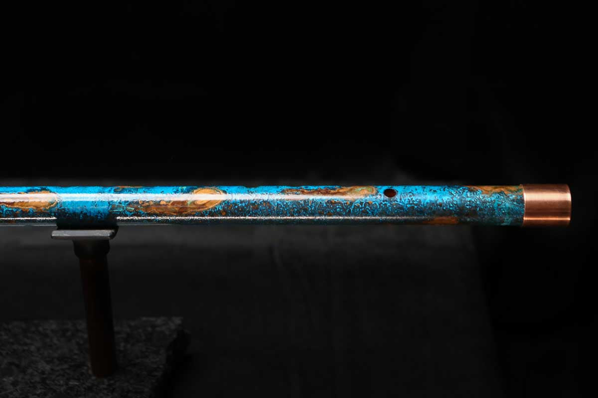 Low C Copper Flute #0154 in Copper Ocean Jade