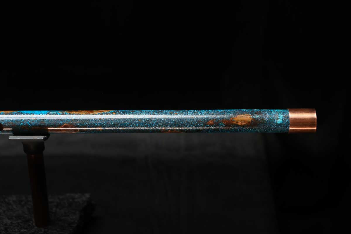 Low C Copper Flute #0154 in Copper Ocean Jade