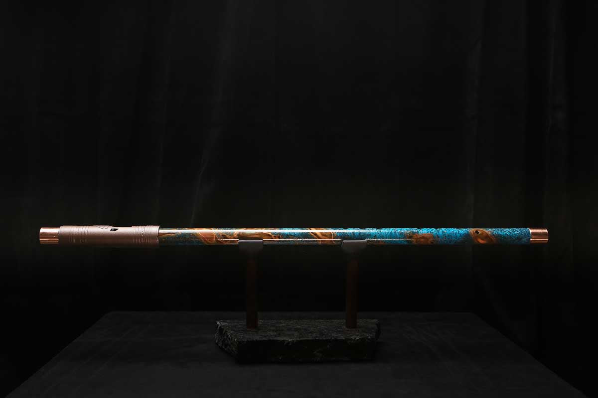 Low C Copper Flute #0155 in Copper Ocean Jade