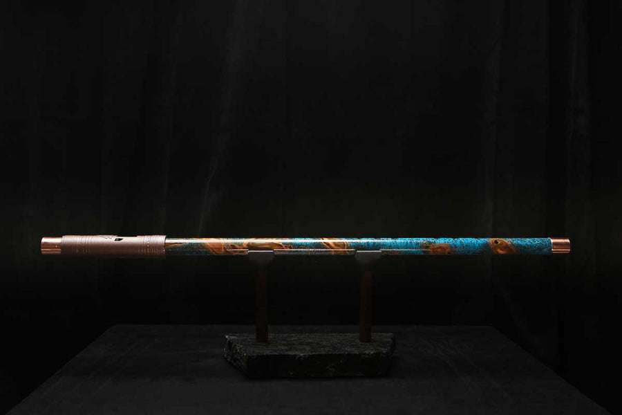 Low C Copper Flute #0155 in Copper Ocean Jade