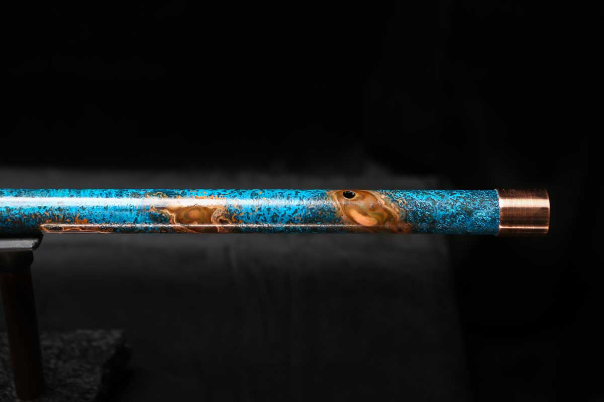 Low C Copper Flute #0155 in Copper Ocean Jade