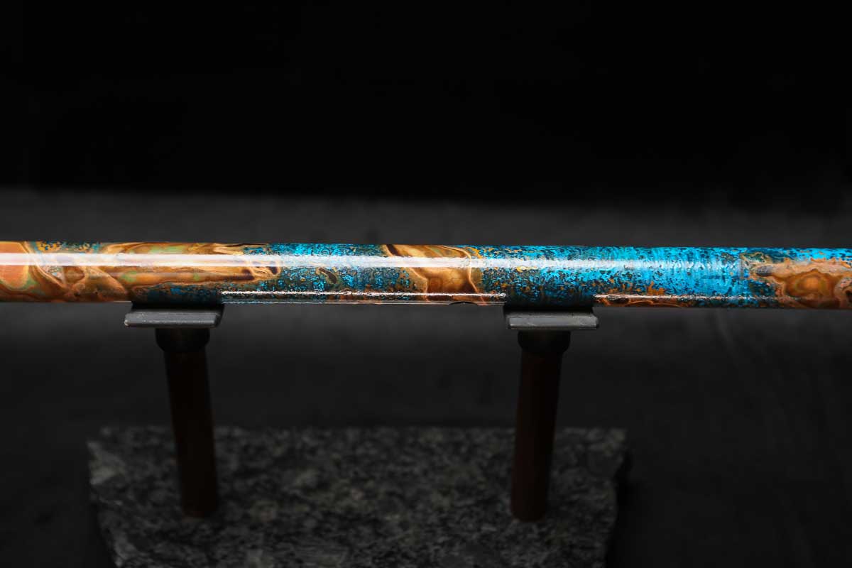 Low C Copper Flute #0155 in Copper Ocean Jade