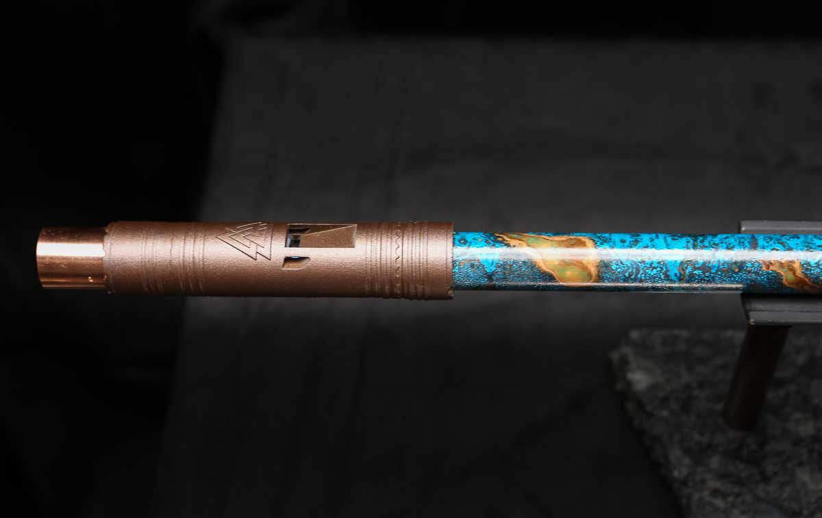 Low C Copper Flute #0156 in Copper Ocean Jade Spiral