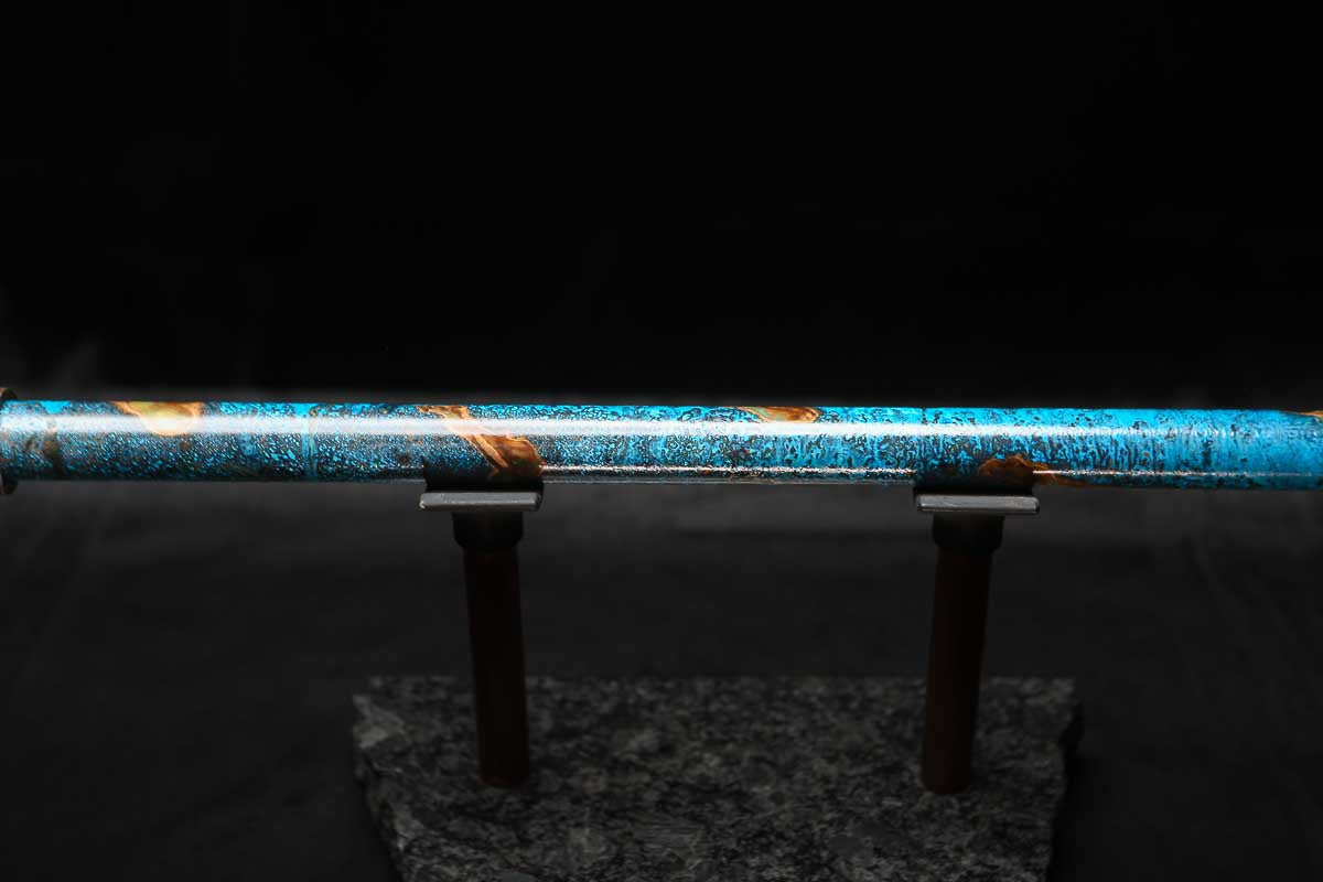 Low C Copper Flute #0156 in Copper Ocean Jade Spiral