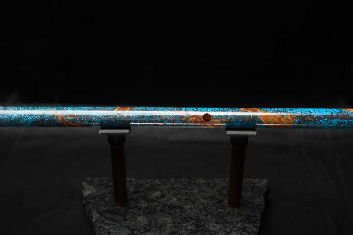 Low C Copper Flute #0156 in Copper Ocean Jade Spiral