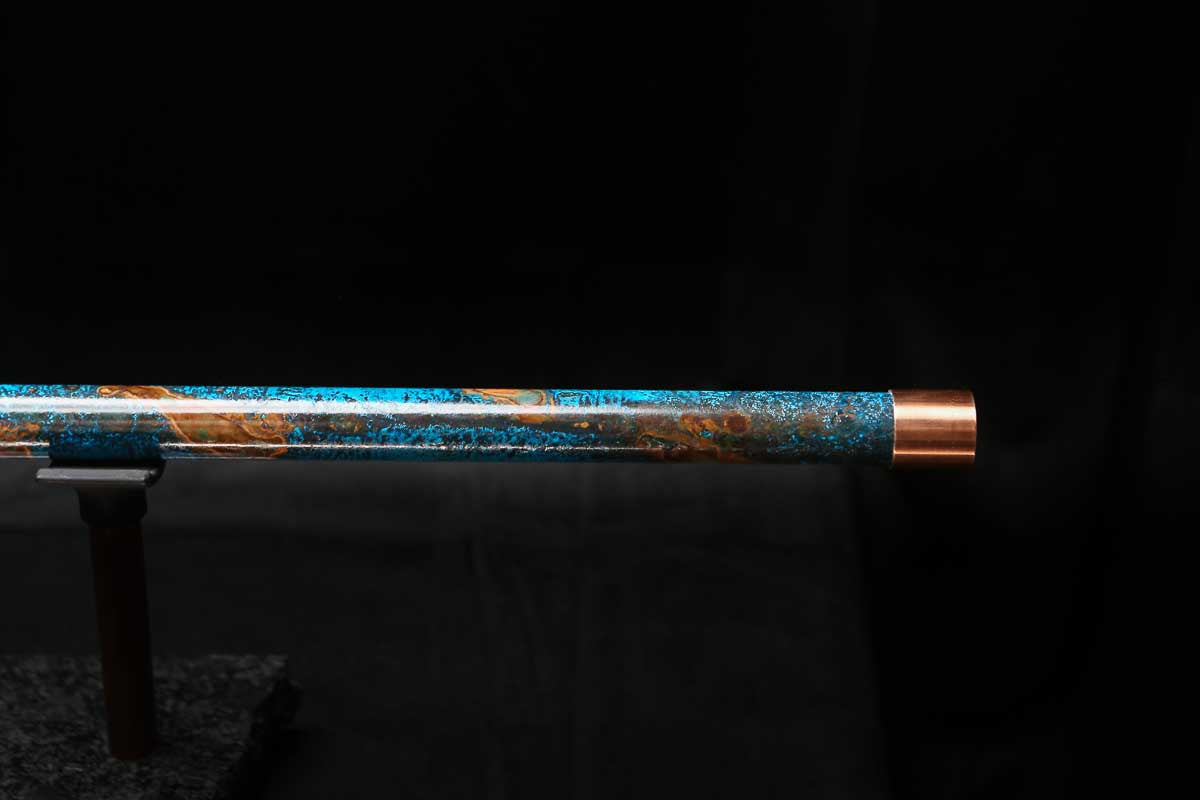 Low C Copper Flute #0156 in Copper Ocean Jade Spiral