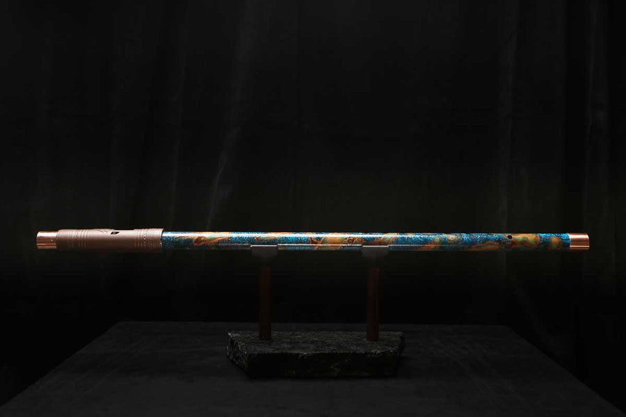 Low C Copper Flute #0157 in Copper Ocean Jade