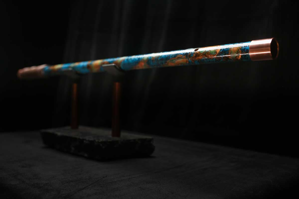 Low C Copper Flute #0157 in Copper Ocean Jade