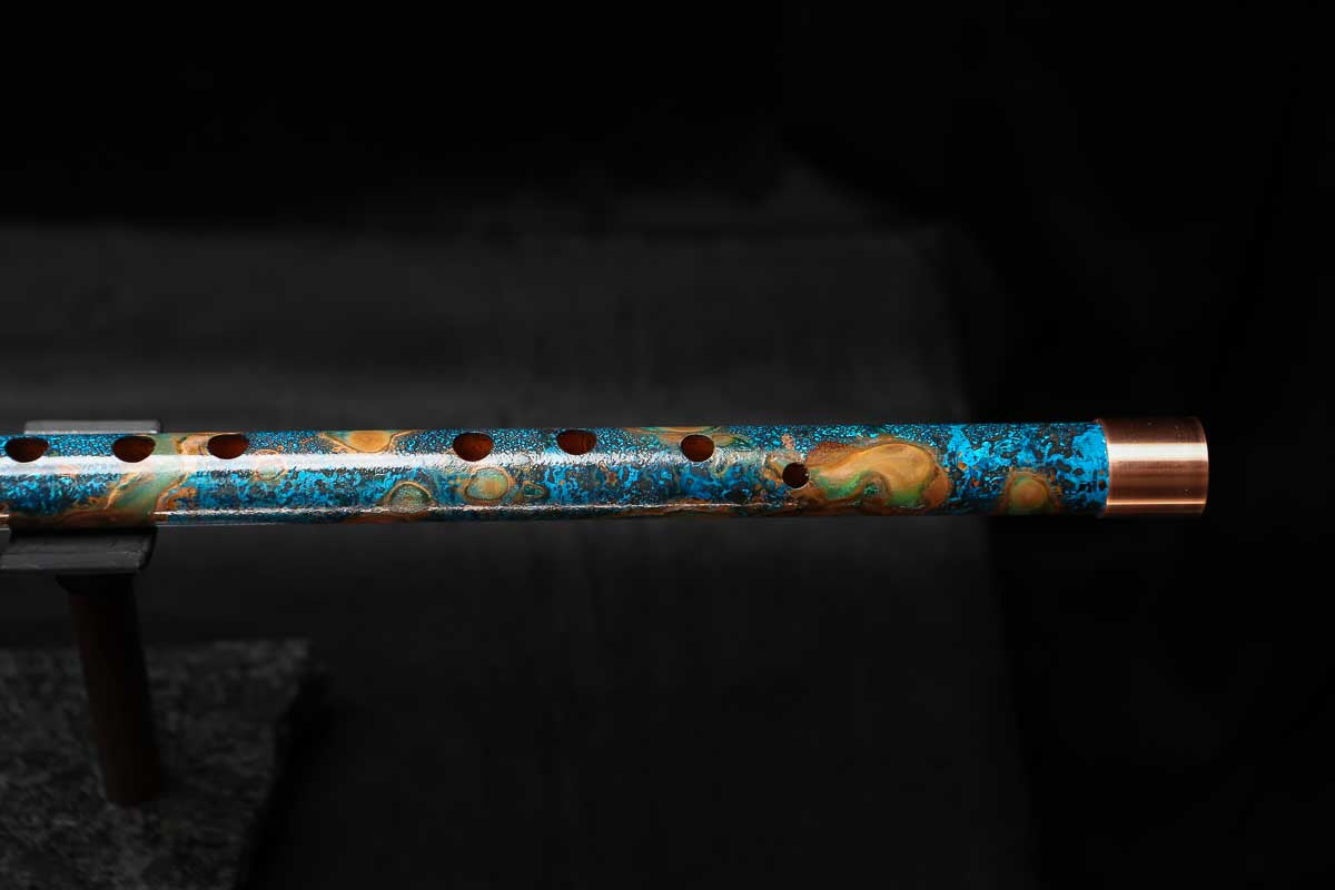 Low C Copper Flute #0157 in Copper Ocean Jade