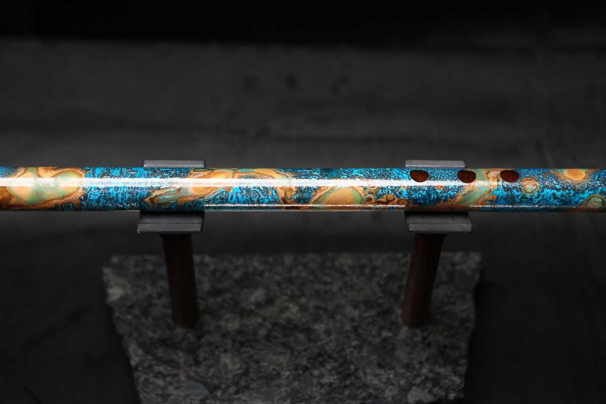 Low C Copper Flute #0157 in Copper Ocean Jade