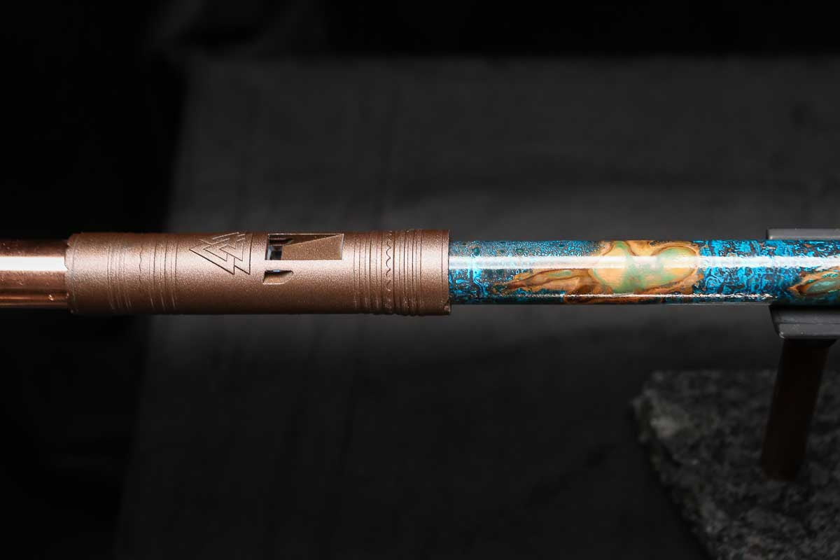Low C Copper Flute #0157 in Copper Ocean Jade
