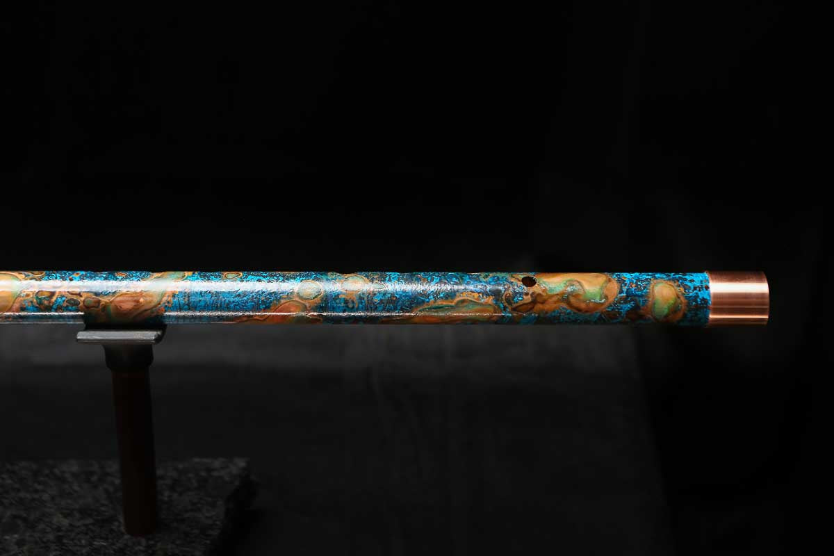 Low C Copper Flute #0157 in Copper Ocean Jade
