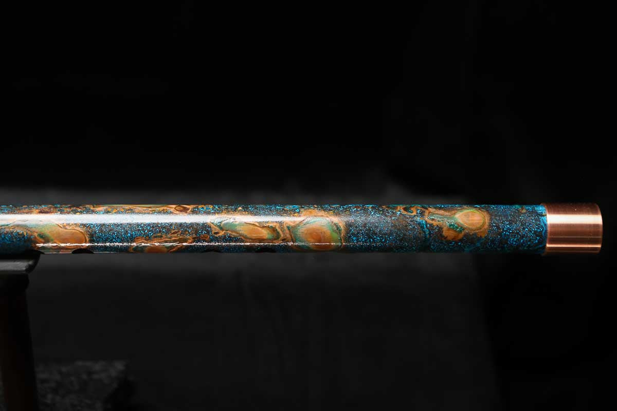 Low C Copper Flute #0157 in Copper Ocean Jade