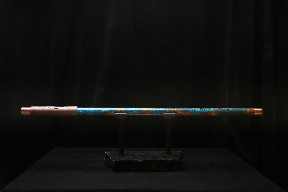Low C Copper Flute #0158 in Copper Ocean Jade