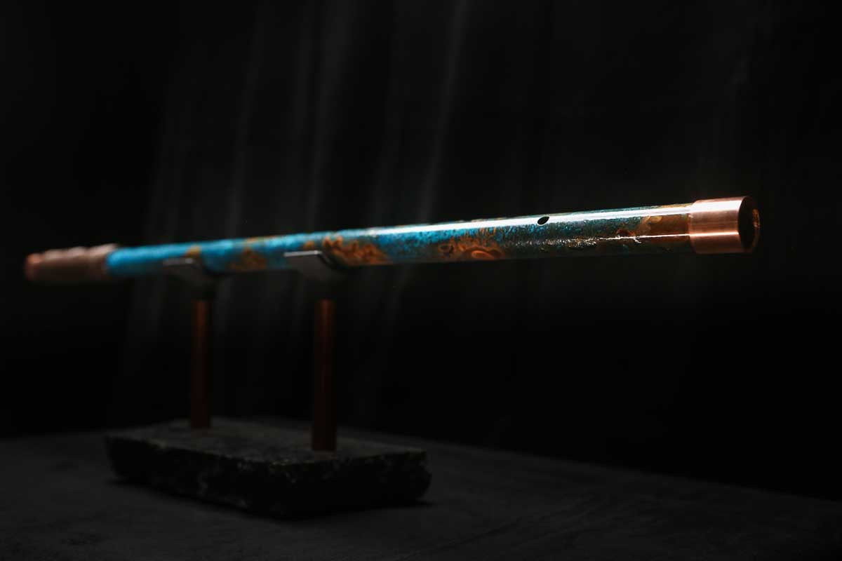 Low C Copper Flute #0158 in Copper Ocean Jade