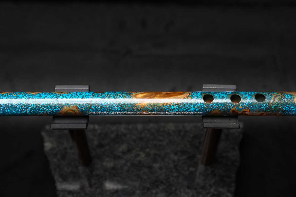 Low C Copper Flute #0158 in Copper Ocean Jade