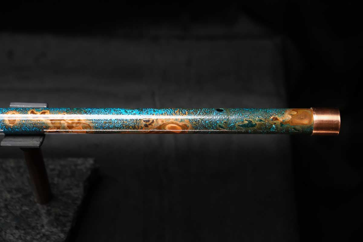 Low C Copper Flute #0158 in Copper Ocean Jade