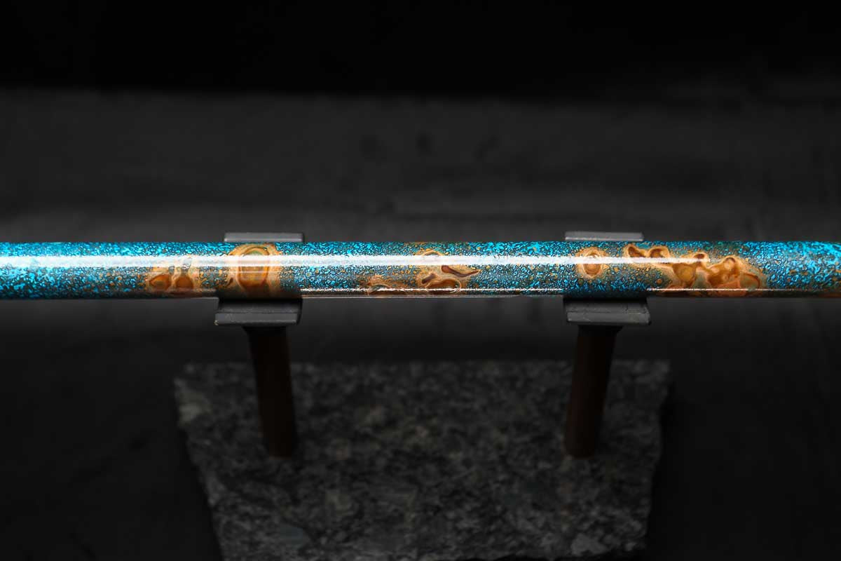 Low C Copper Flute #0158 in Copper Ocean Jade
