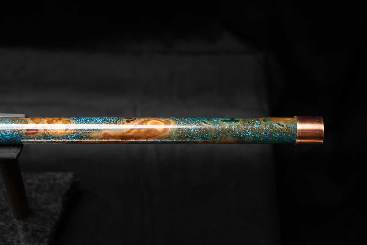 Low C Copper Flute #0158 in Copper Ocean Jade