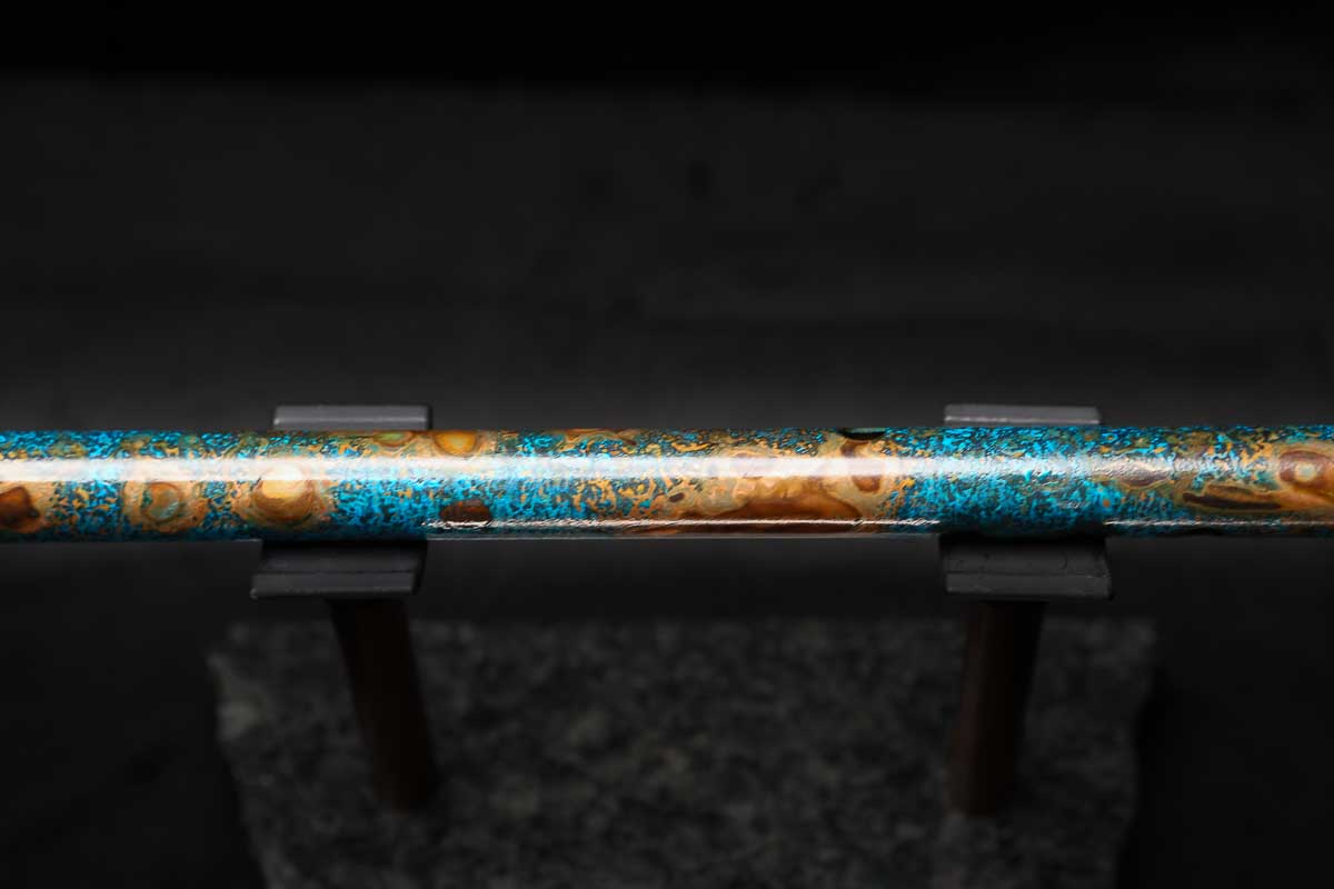 Low C Copper Flute #0158 in Copper Ocean Jade