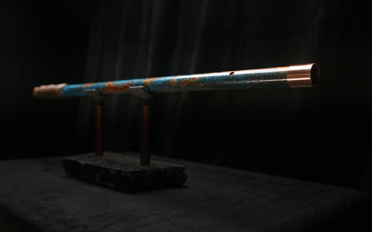 Low C Copper Flute #0159 in Copper Ocean Jade