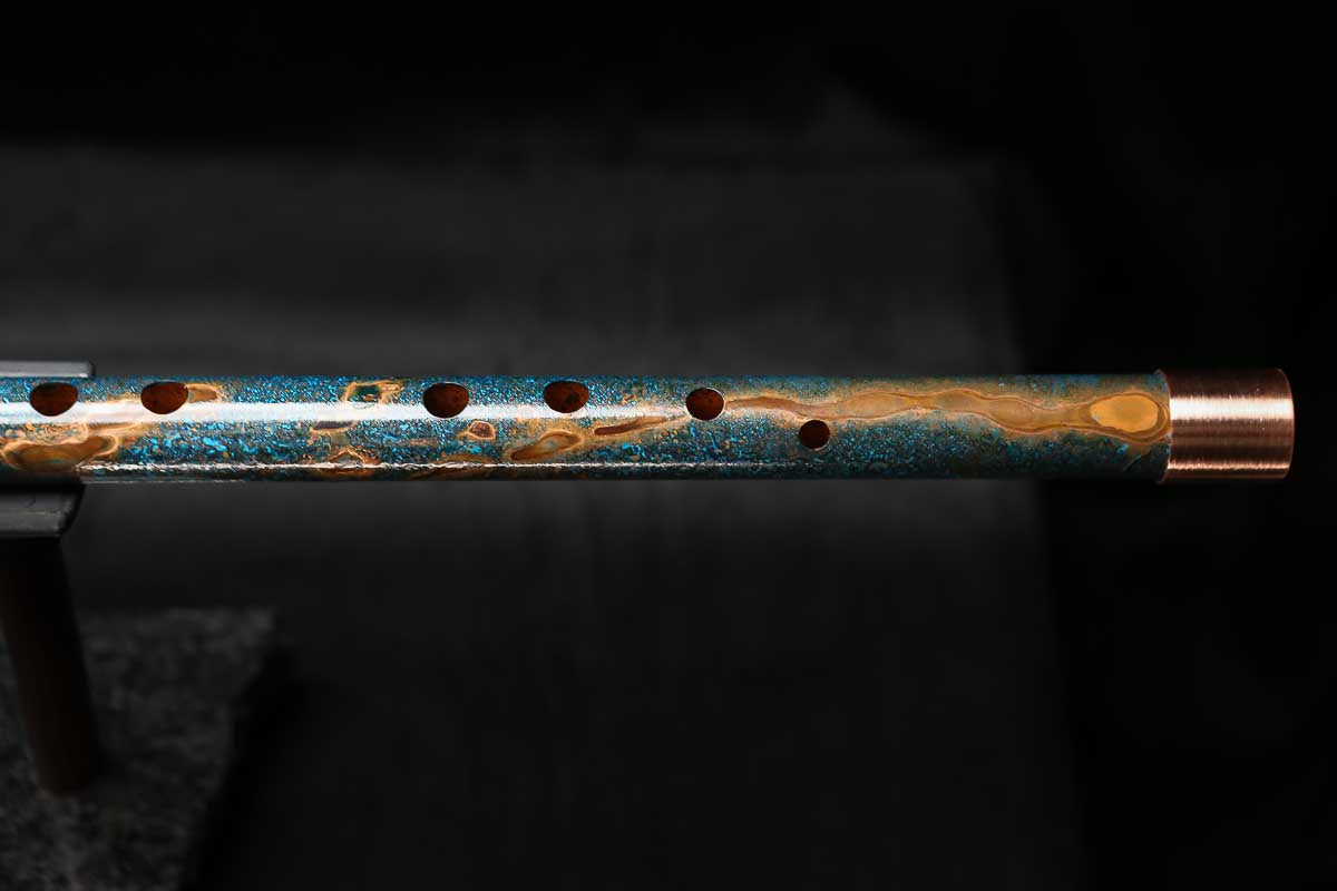 Low C Copper Flute #0159 in Copper Ocean Jade