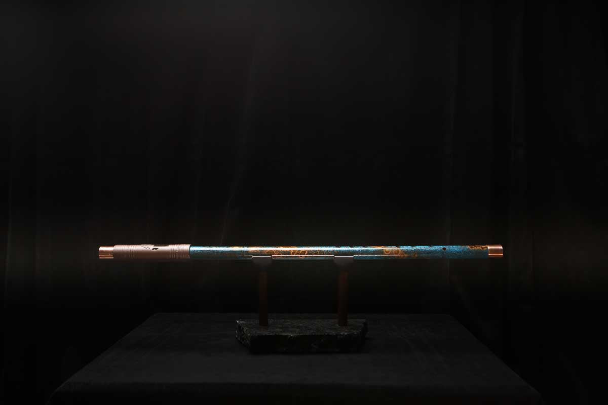 Low C Copper Flute #0160 in Copper Ocean Jade