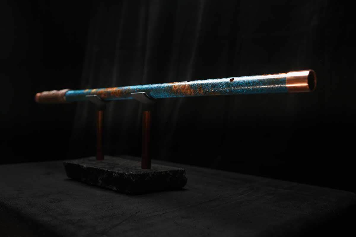 Low C Copper Flute #0160 in Copper Ocean Jade