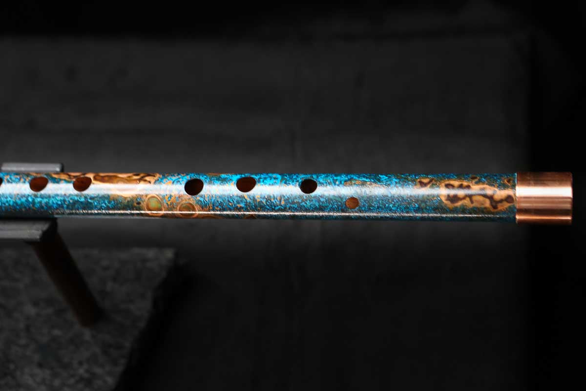 Low C Copper Flute #0160 in Copper Ocean Jade