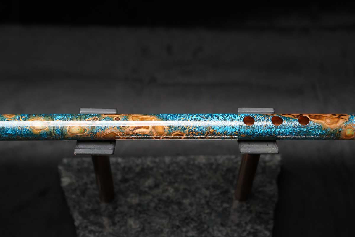 Low C Copper Flute #0160 in Copper Ocean Jade