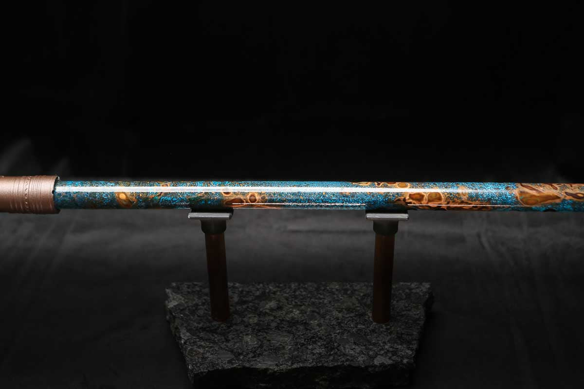Low C Copper Flute #0160 in Copper Ocean Jade