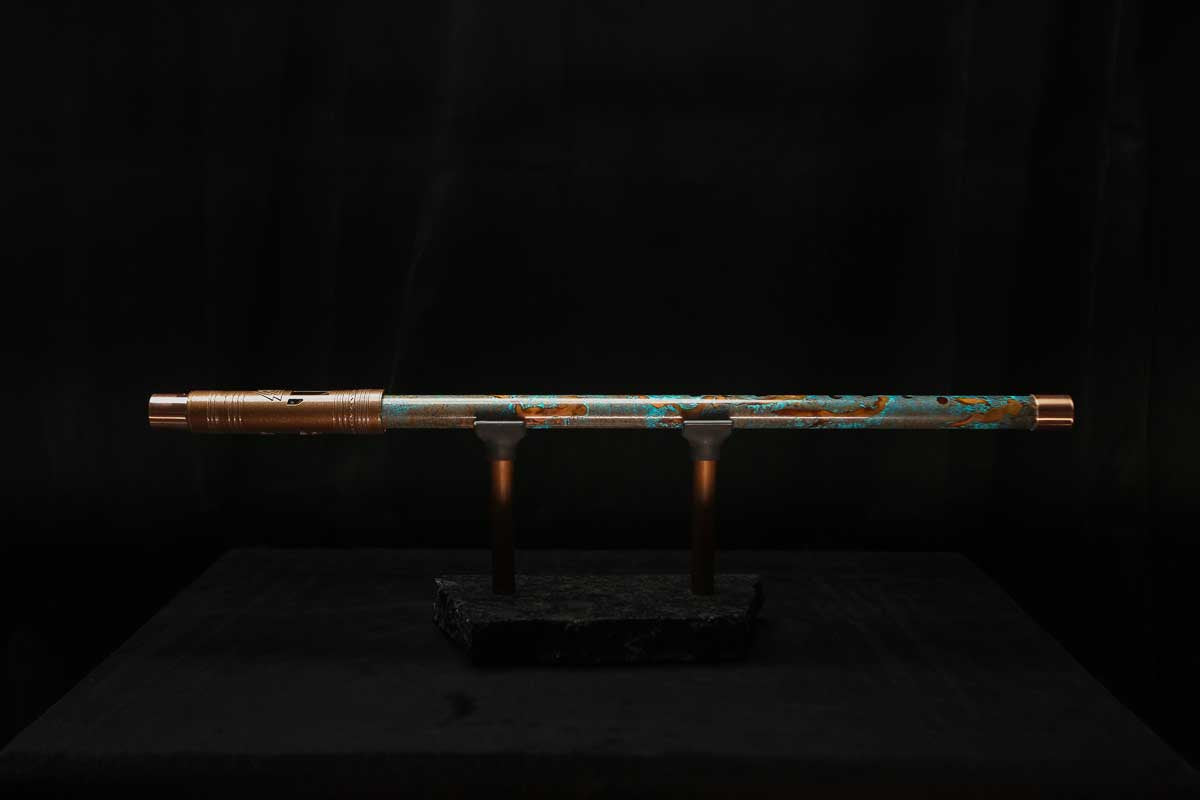 Low D Copper Flute #LDC0063 in Copper Ocean Burl