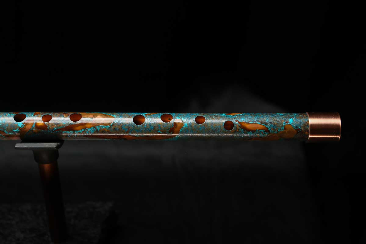 Low D Copper Flute #LDC0063 in Copper Ocean Burl