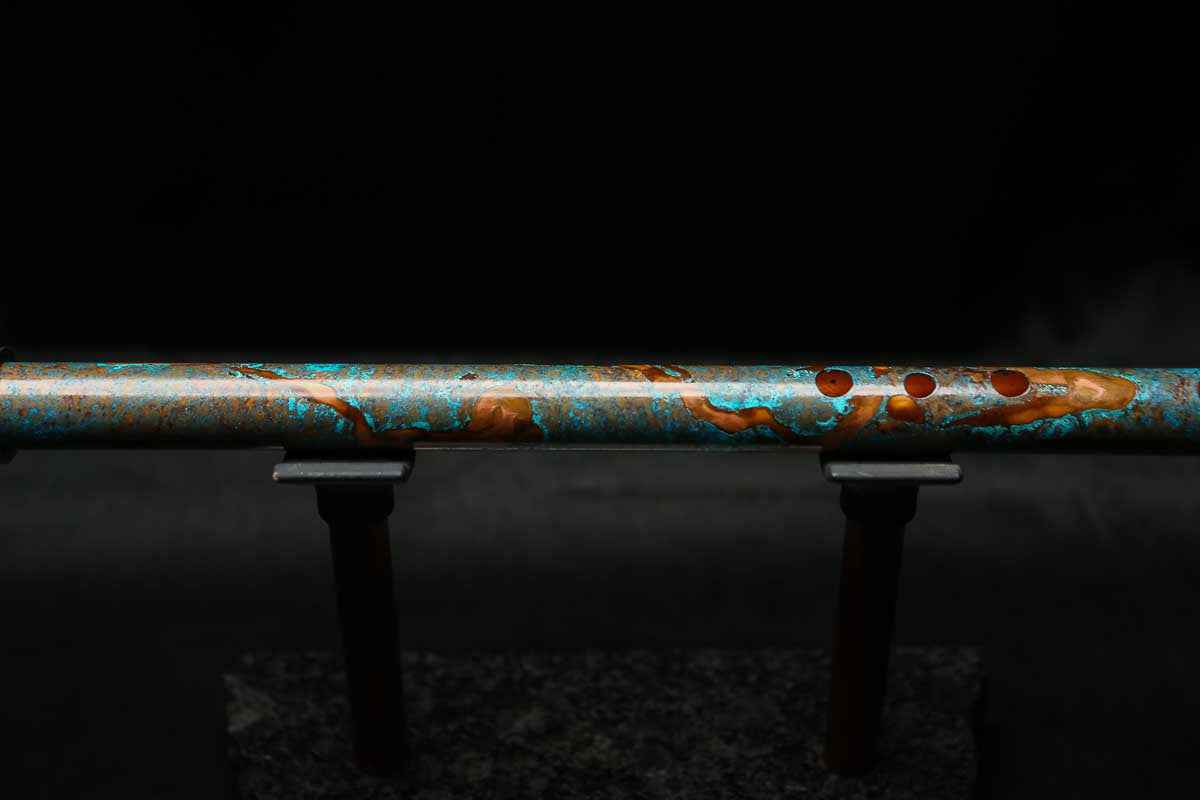 Low D Copper Flute #LDC0063 in Copper Ocean Burl