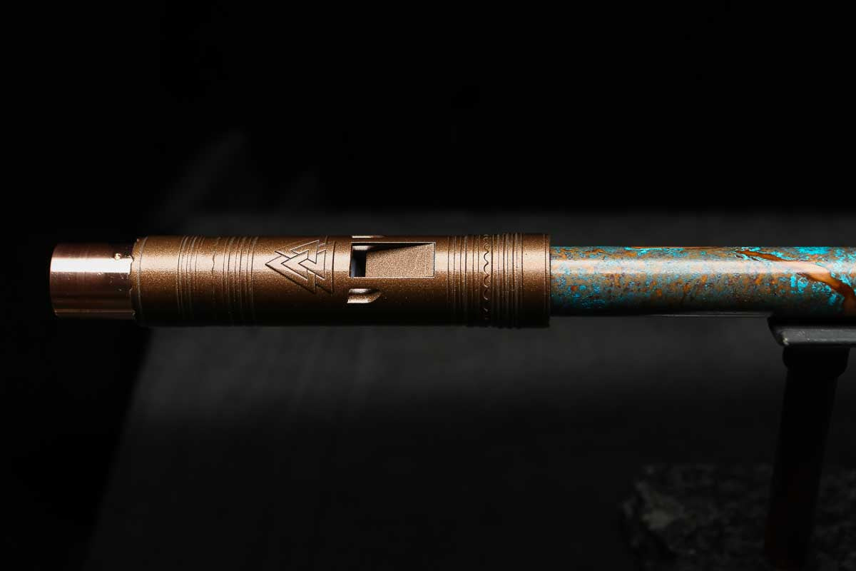 Low D Copper Flute #LDC0063 in Copper Ocean Burl