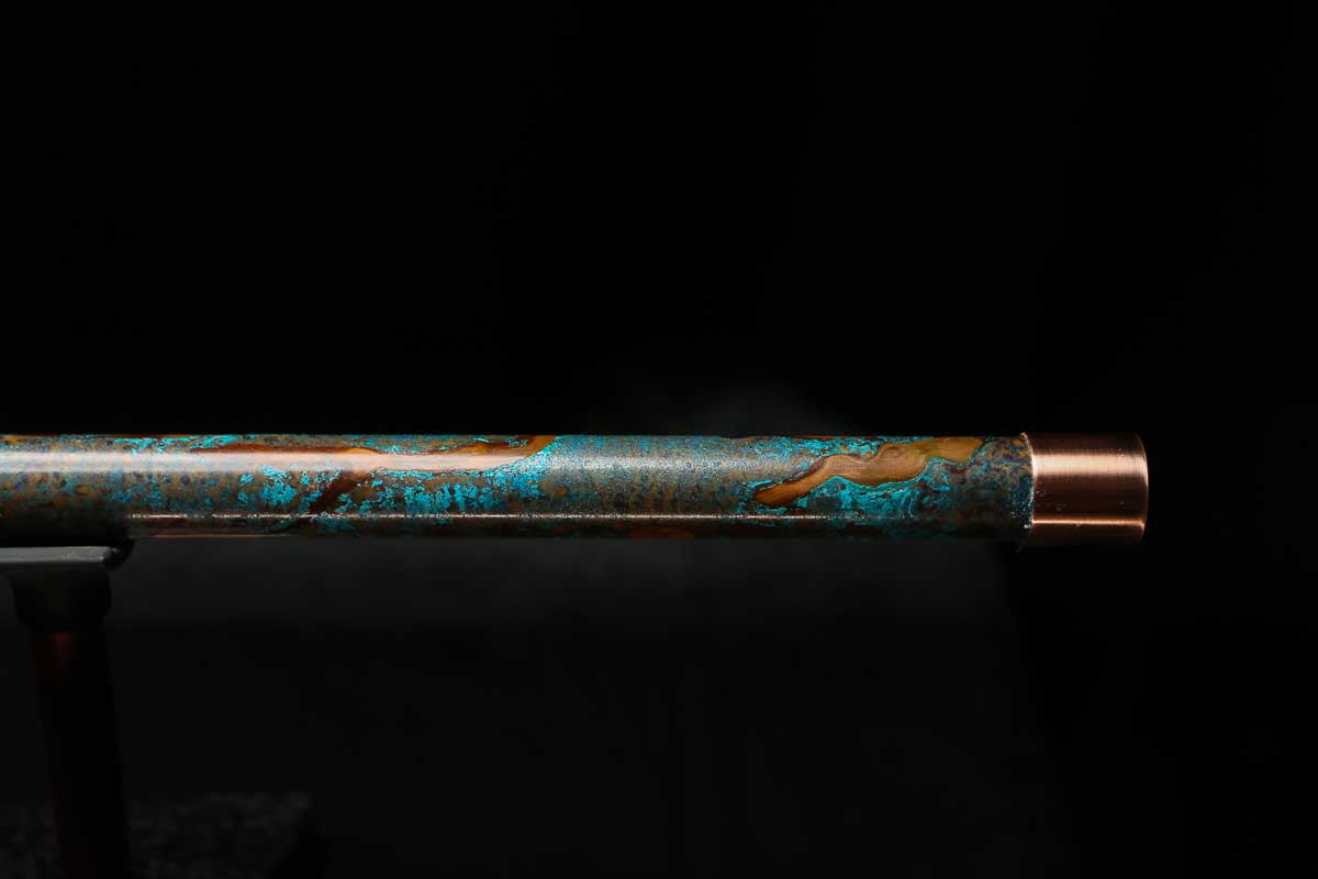 Low D Copper Flute #LDC0063 in Copper Ocean Burl