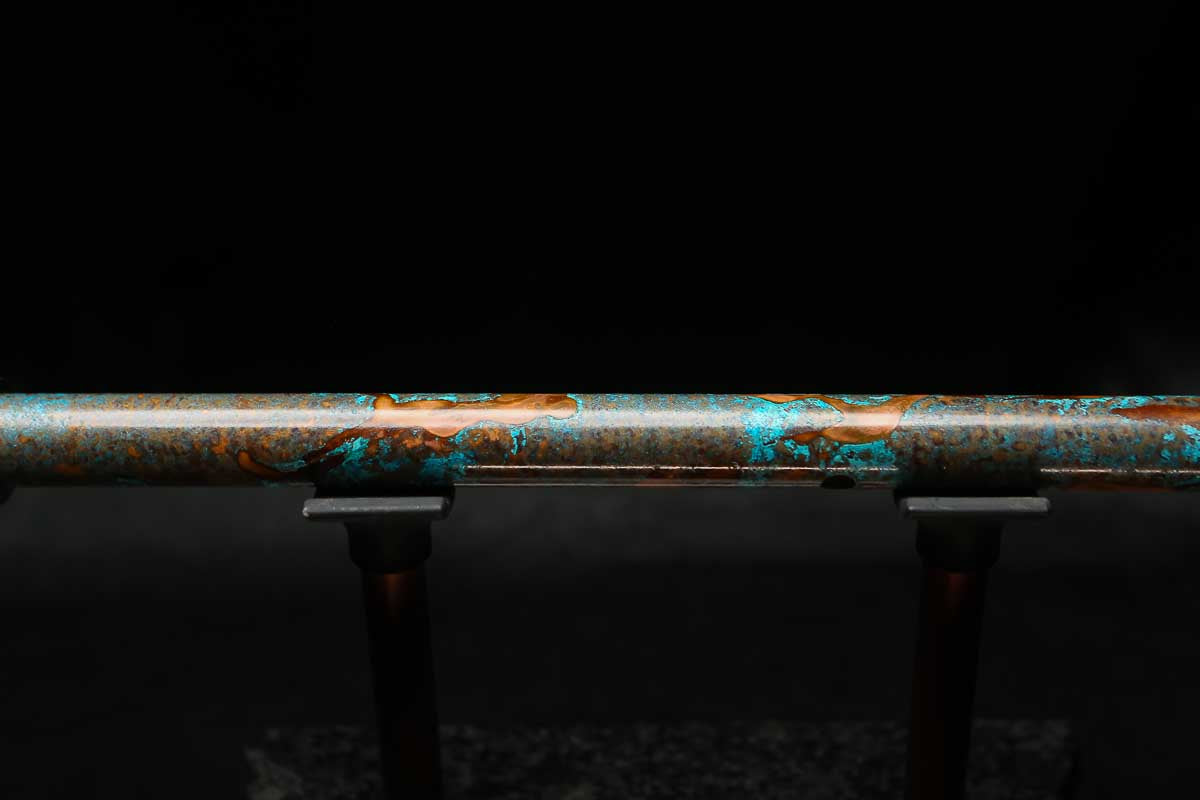 Low D Copper Flute #LDC0063 in Copper Ocean Burl